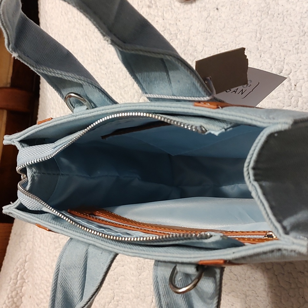 Colin Collection Denim bag with PU faux leather trim. NWT - Picture 9 of 16